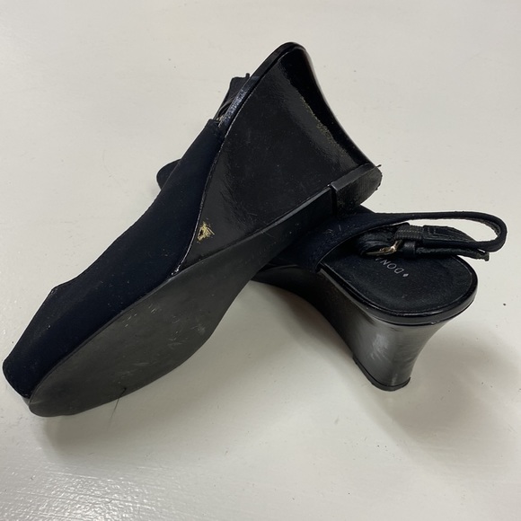 DONALD J PLINER black wedge sandal peep toe sandals - Picture 5 of 5